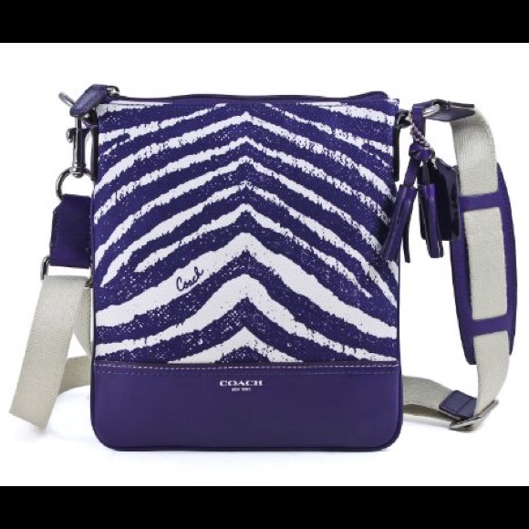 Coach Handbags - Coach Legacy Zebra Print Swingpack 49222 Marine